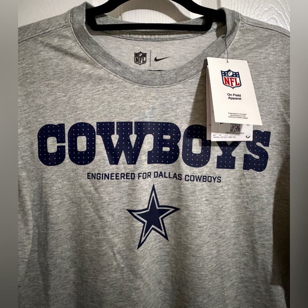 Nike Dallas Cowboys T-Shirt Gray, NFL Team Logo, Men’s Size M